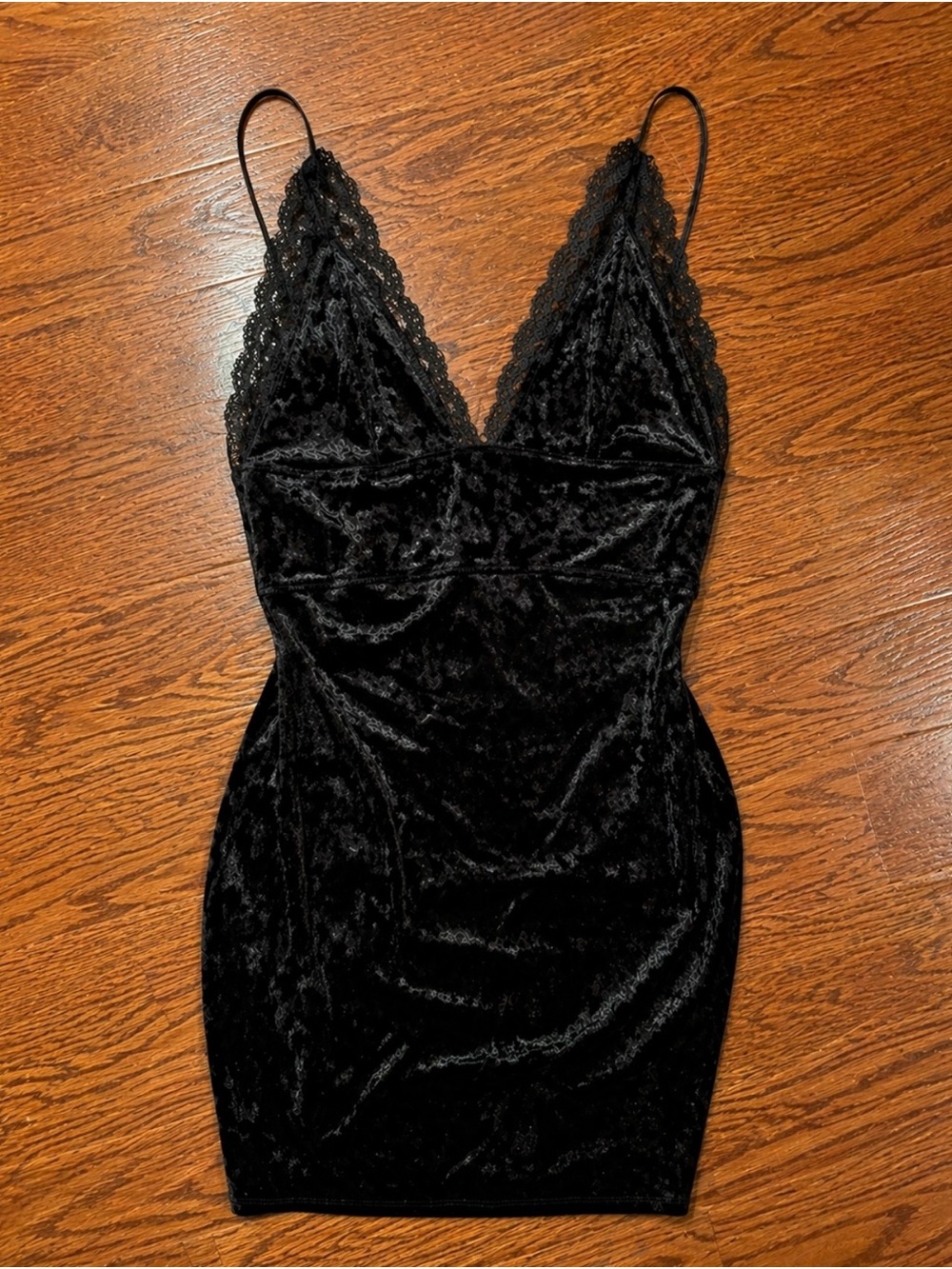 Free People Shimmery Black Velvet Slip Dress